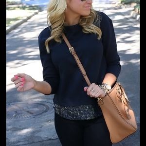 J.Crew Sequin Trim Sweatshirt